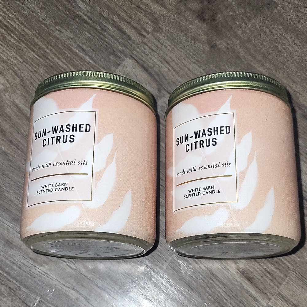 2 White Barn Sun-Washed Citrus Candle - Cream and Gold New